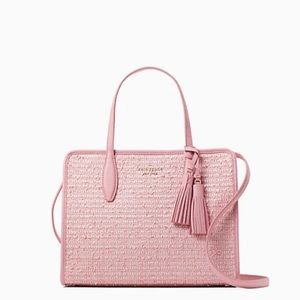 Kate Spade Rowe Summer Tweed Medium Zip Top Satchel NWOT